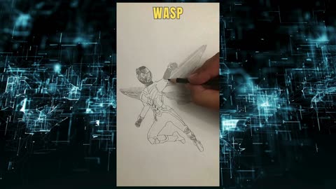 Wasp - form Antman and the Wasp - timelapse drawing