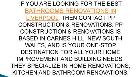 Best Bathrooms Renovations in Liverpool