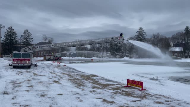 Prepping Concord's White Park Pond For Skating