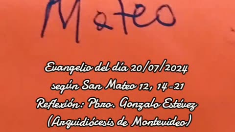 Evangelio del día 20/07/2024 según San Mateo 12, 14-21 - Pbro. Gonzalo Estévez