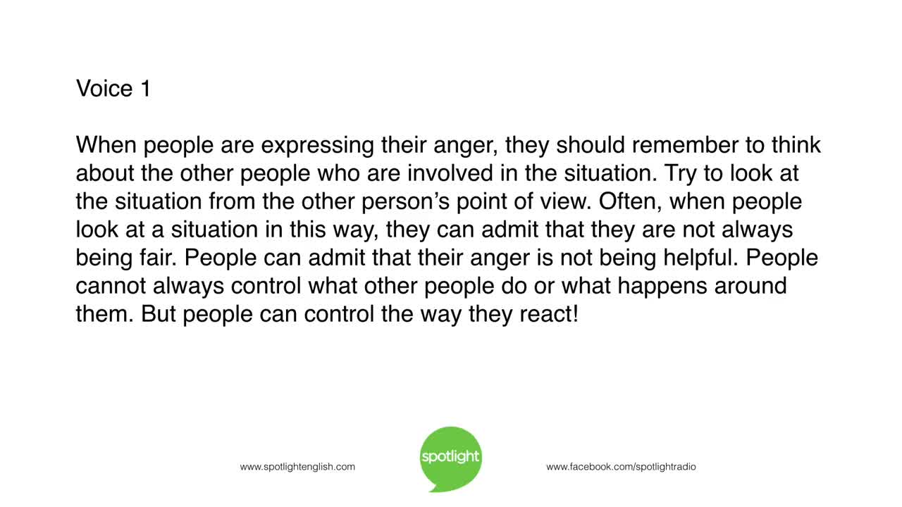 Managing Anger | practice English with Spotlight