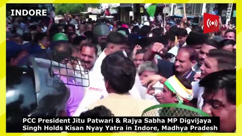 Indore News: Jitu Patwari & Rajya Sabha MP Digvijaya Singh Holds Kisan Nyay Yatra in Indore, MP