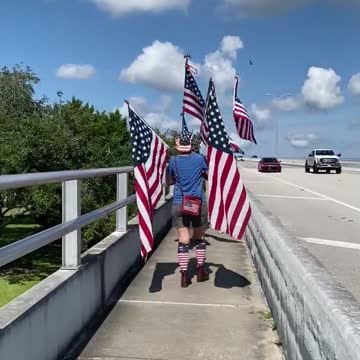 American Flag Walk - May 14, 2022 - Vero Beach, FL - *We walk Barber Bridge every Saturday 10 am*