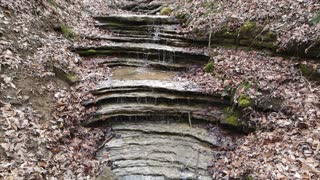 SMALL WATERFALL NEAR HEMLOCK CLIFFS INDIANA / SloMo Video & Relaxing Music / Mavic Air 2 Drone Video