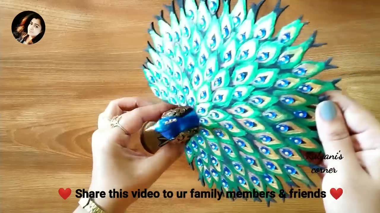 Unique peacock showpiece making at home/Gift items showpiece/Paper craft ideas/Kalyani's corner