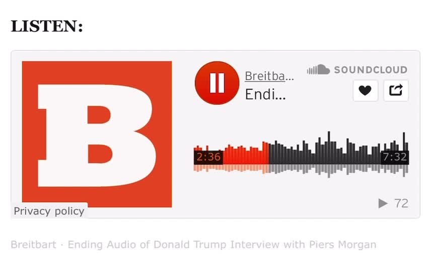 Here is the full audio provided by President Donald Trump’s team to Breitbart News.