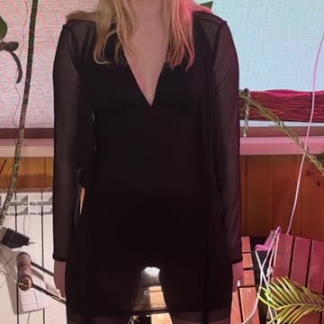 Try on Very Transparent dress Backlit