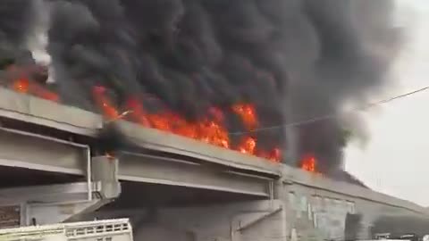 🚨BREAKING: An Oil tanker catches fire in Punjab's Khanna | India