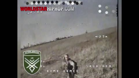 Ukrainian Drone Explodes Next To Russian Soldier