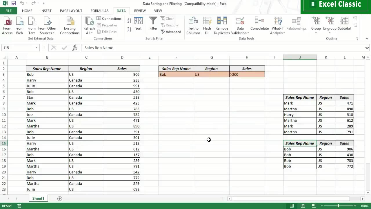 Excel Lesson 19