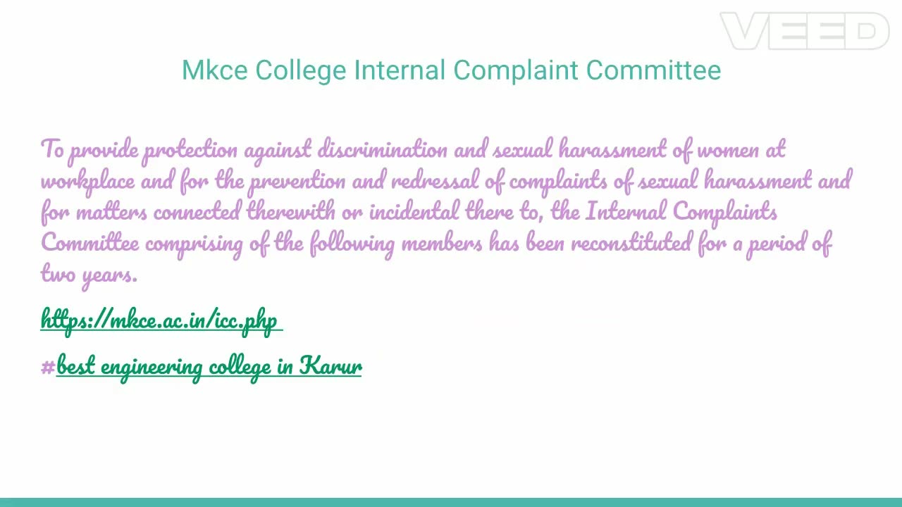 MKCE internal Complient Commiteee