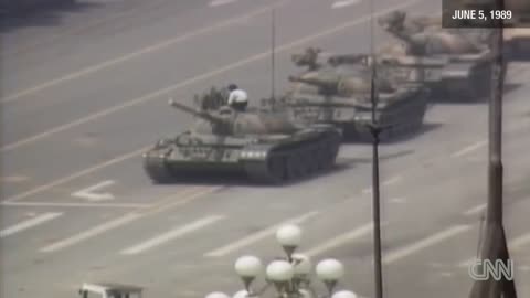 Brave Chinese Man vs. Chinese tank in Tiananmen Square - June 5, 1989