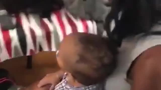 dude slaps girl in front of her baby