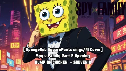 [SpongeBob sings/AI Cover] Spy x Family part 2 Opening BUMP OF CHICKEN - SOUVENIR
