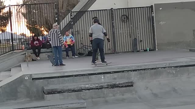 John wiping out on the skateboard