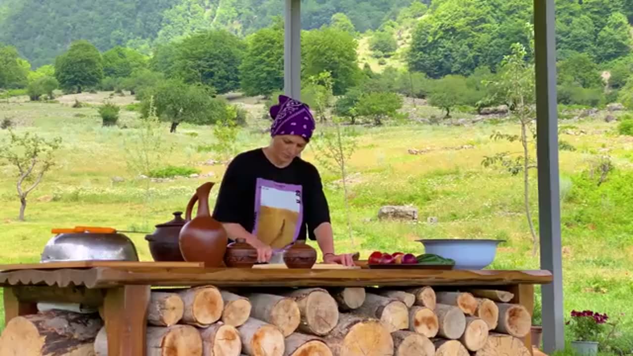 UNIQUE DISH Cooking from Lamb Intestines KOKOREC in Azerbaijani Style