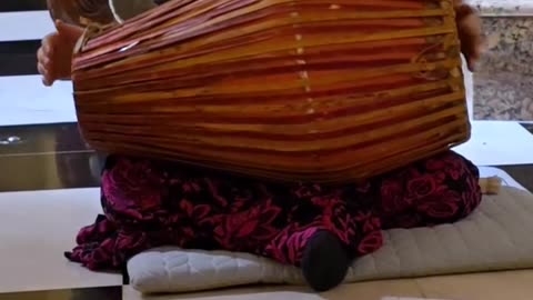 Temple kirtan with little Anjali on mridanga drum at Iskcon Alachua, Florida October 2024