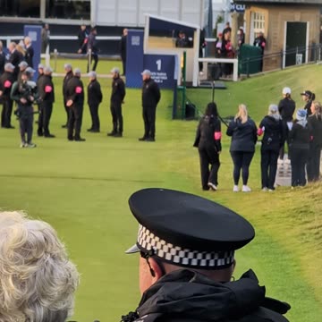 Lottie woad & Lydia ko awaiting prize presentation AIG Woman's open Golf St Andrews Sunday