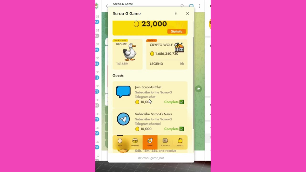 new mining bot telegram scoo-g game