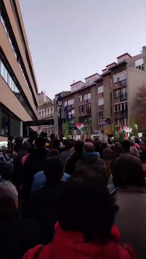 Budapest, Hungary: Vaccine passport protest Nov. 21, 2021