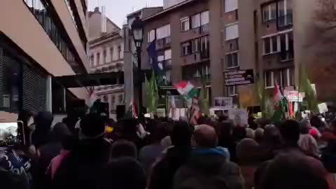 Budapest, Hungary: Vaccine passport protest Nov. 21, 2021