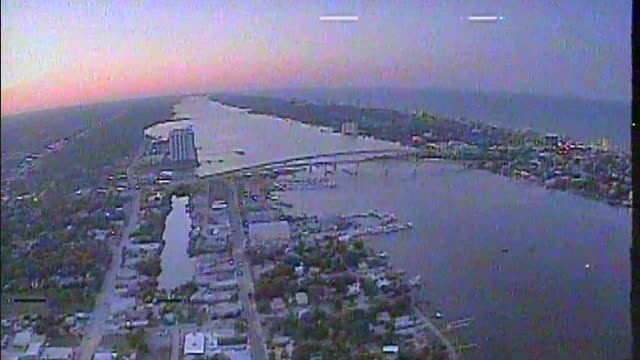 Peaceful flight over Halifax at sunset "Golden Hour"