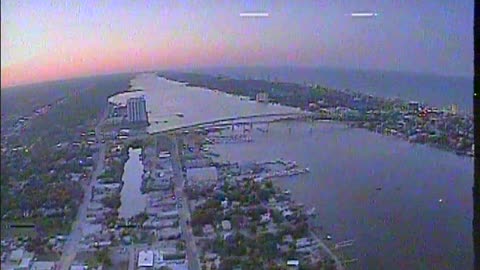 Peaceful flight over Halifax at sunset "Golden Hour"