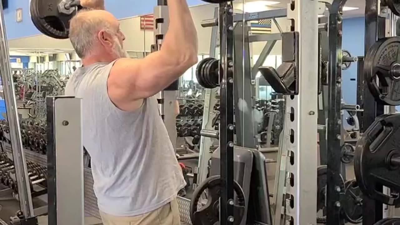 225lb Military Press, Crazy Old Man