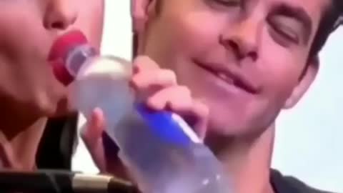 GAL GADOT KNOWS HOT TO | Drink Water from A Bottlie :) | Watch Chris Pane Too In Vid!!!