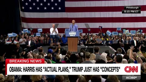 Obama slams Trump for hurricane misinformation at campaign rally in Pennsylvania for Harris