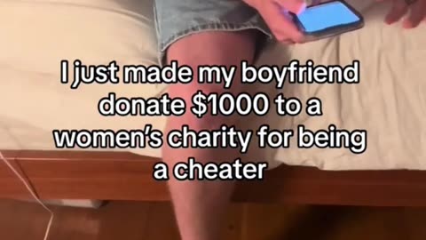 Chick Makes Her Man Donate 1k To Charity For Trying To Cheat On her