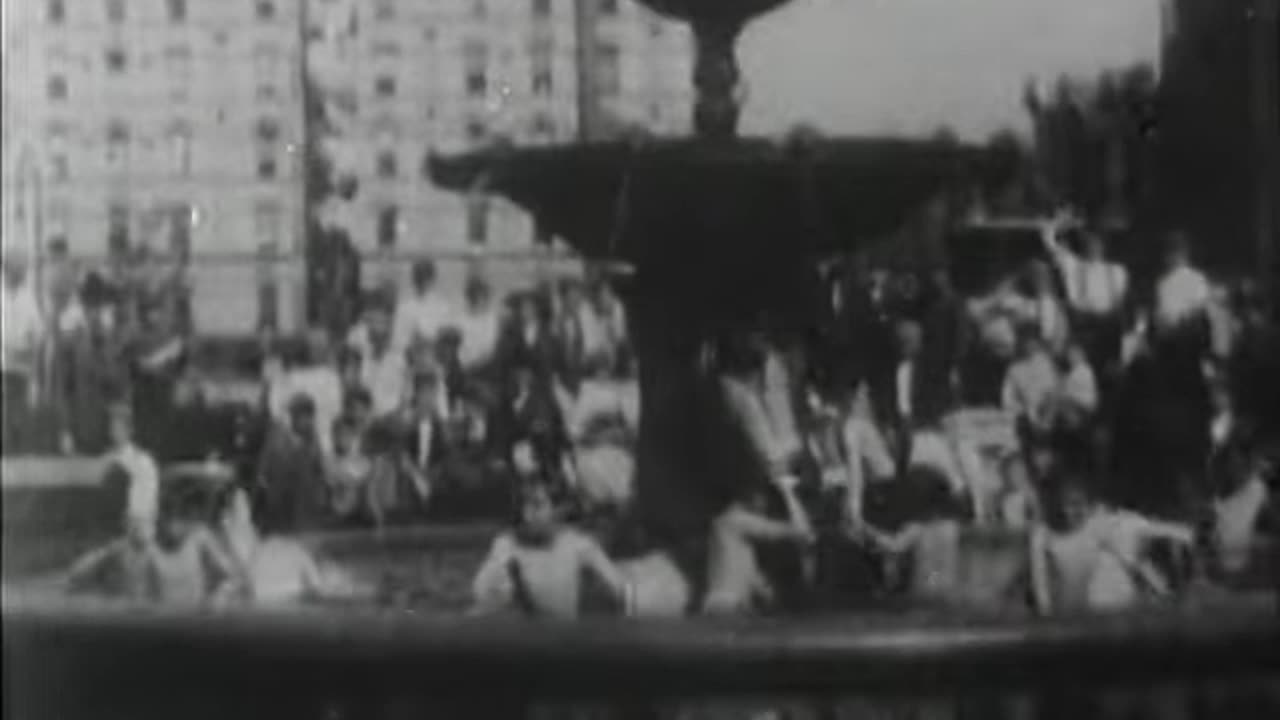 Eastside Urchins Bathing In A Fountain (1903)