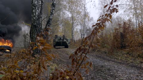 BLOWING THE RUSSIAN MINES on the way of the UKRAINIAN COLUMN