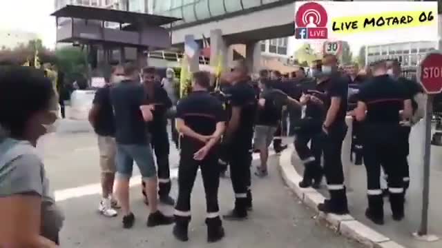 Manifestation et blocage de la préfecture de Nice par les pompiers