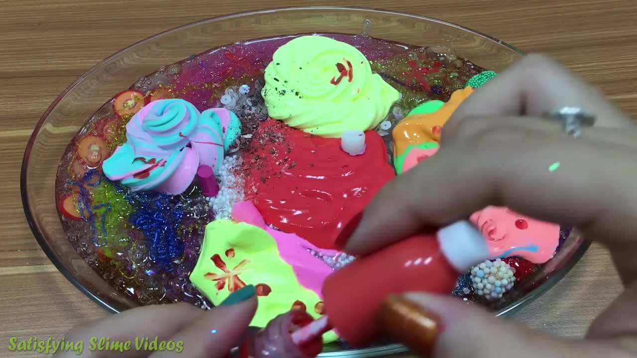 Mixing Random Things into Store Bought Slime ! SlimeSmoothie Satisfying Slime Vi (2)