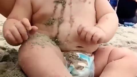 Funny baby reaction