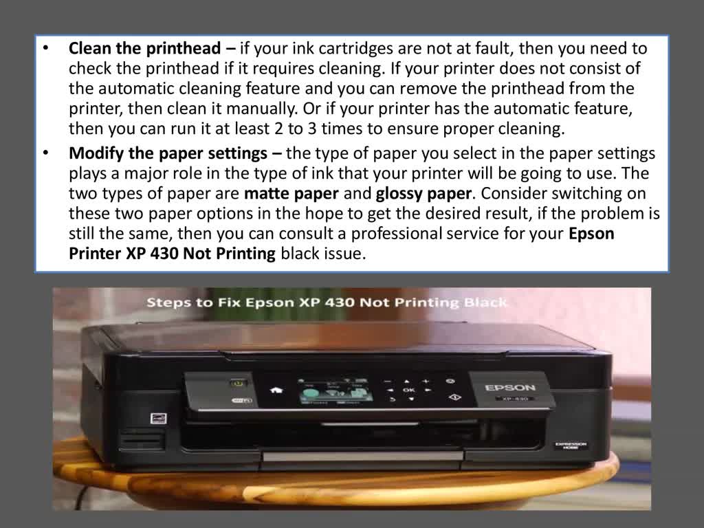 How to Fix Epson XP 430 Not Printing Black? 1-800-970-6673