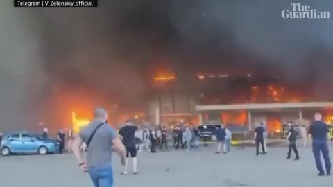 Aftermath of Russian missile strike on Ukrainian mall