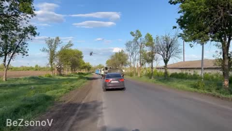 Ukraine War - A column with captured Ukrainian soldiers is escorted