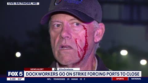 Port workers strike turns violent in Baltimore.