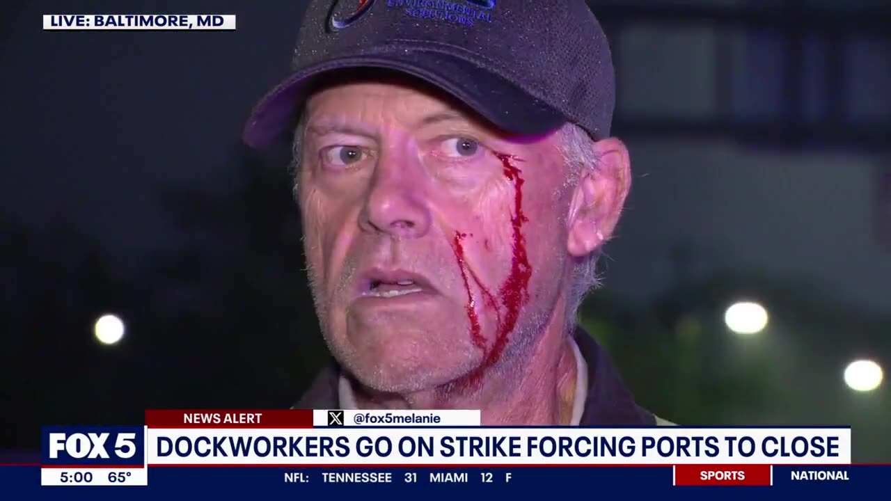 Port workers strike turns violent in Baltimore.