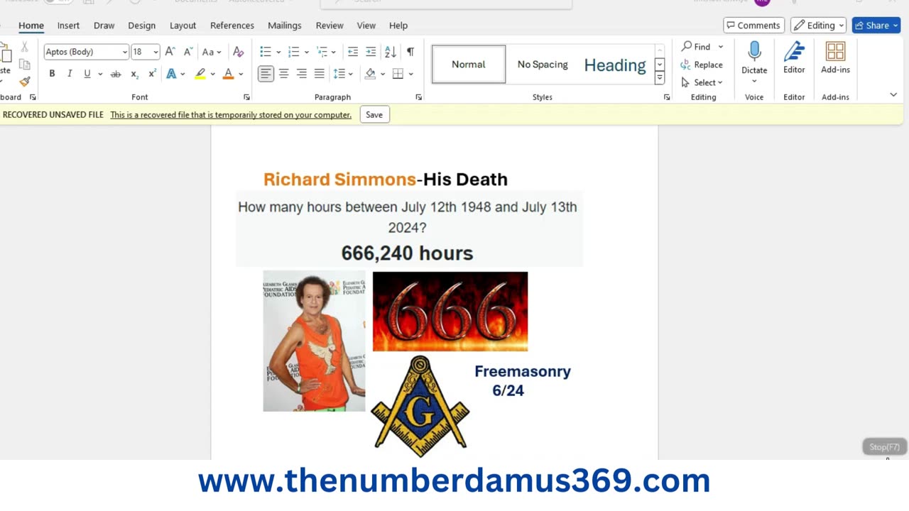 Richard Simmons 666 Masonic Death