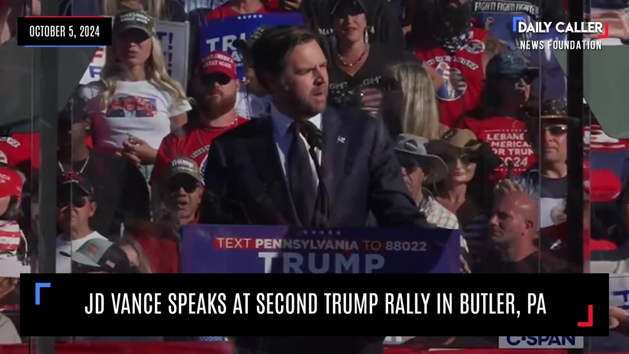 MUST SEE: JD Vance Speaks at Second Trump Rally in Butler, PA