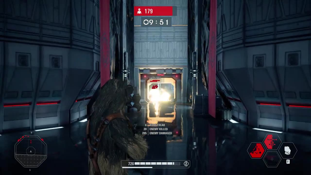 SWBF2: Arcade Onslaught Starkiller Base Chewbacca Gameplay