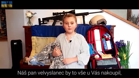 Dětská ukrajinská agitka na získání zbraní