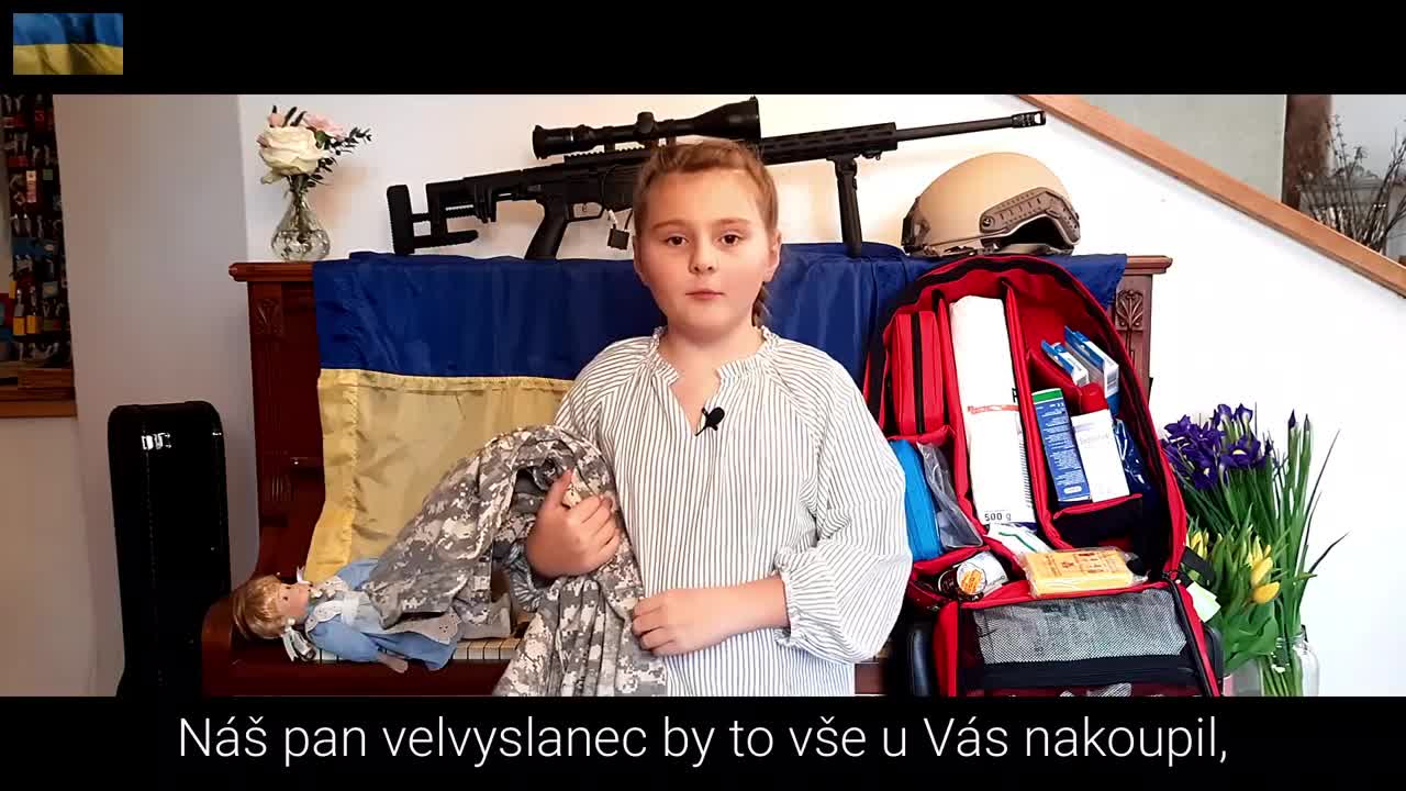 Dětská ukrajinská agitka na získání zbraní
