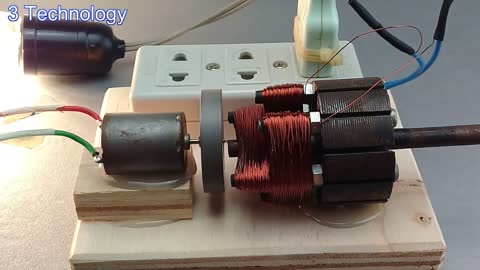 I Make 220v electric generator with 12v motor core