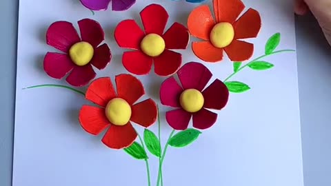 Easy DIY Flower Craft Using Egg Tray #DIY #craft #handmade