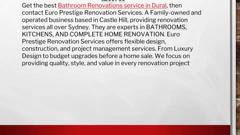 The best Bathroom Renovations in Castle Hill