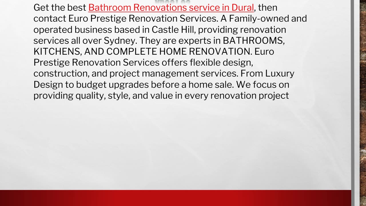 The best Bathroom Renovations in Castle Hill